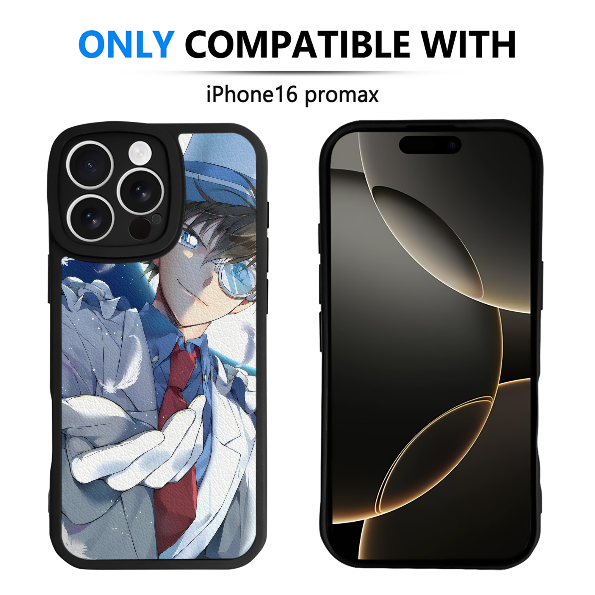 （画像用） 名探偵コナン Detective Conan 【iPhone 16シリーズ対応】シリコンスマホケース（レザー調） 材質：シリコン